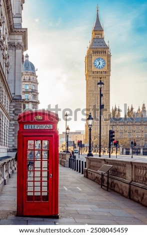 Image, Stock Photo Big Ben and the Houses of Parliament at dawn. London. England.