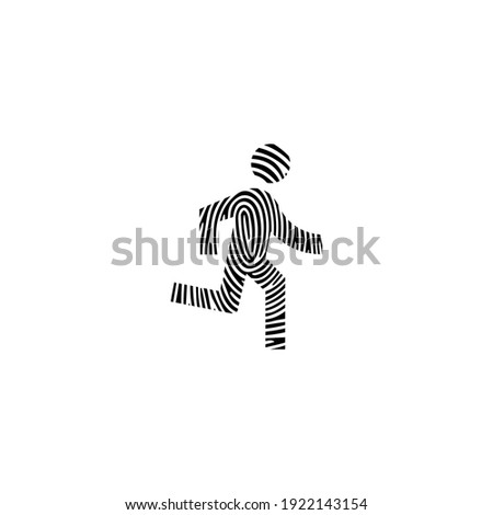 Fingerprint Run icon. Isolated thumbprint and fingerprint Run icon UP style. Premium quality vector symbol drawing concept for your logo web mobile app UI design