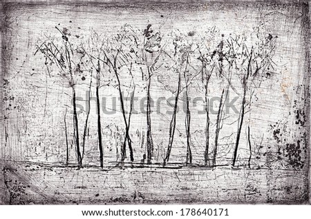 Landscaping zinc engraving Stockfoto © 