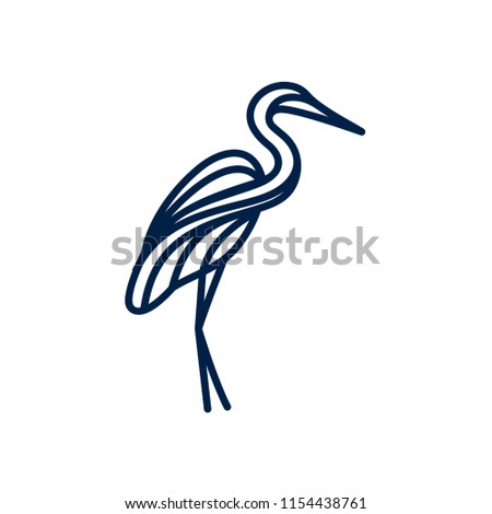 flamingo bird logo line art outline monoline vector illustration