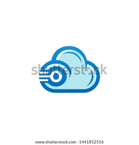 cloud logo icon with letter O vector
