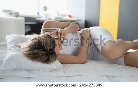 Similar – Image, Stock Photo young woman laying in bed