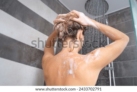 Similar – Image, Stock Photo Woman washing her hands