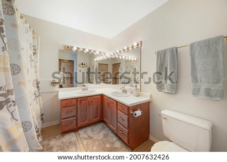 Similar – Image, Stock Photo Old style bathroom corner with ceramic tiles.