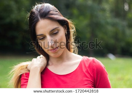 Similar – Image, Stock Photo woman walking arround the street in Bilbao city, Spain