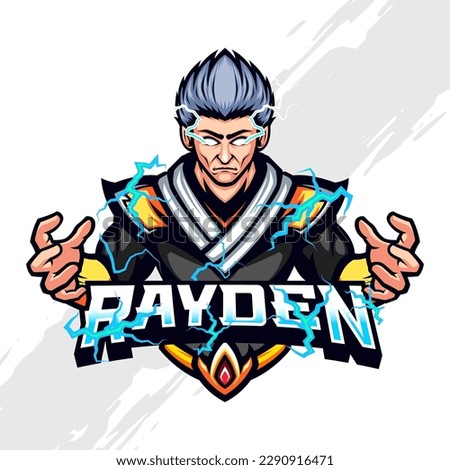 Thunder God Rayden Vector Mascot