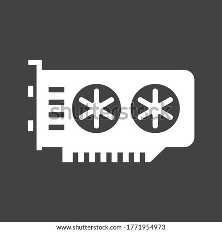 computer video card icon on gray background. flat style. video card icon for your web site design, logo, app, UI. computer graphics card symbol