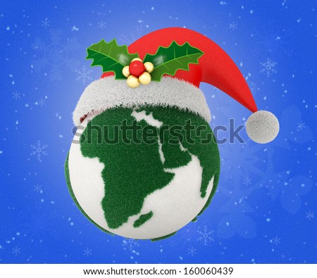 Let's celebrate Christmas and Happy new year with eco world, clipping path included