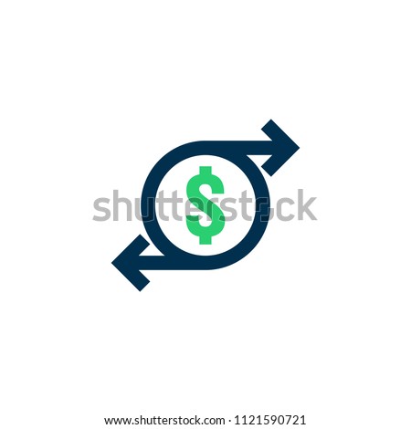 money transfer Icon. Chargeback contour sign. quick fund cash back symbol. Currency exchange refinance. Return on investment. Refund stock market business. Vector line illustration.