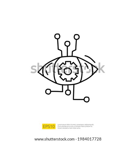 Artificial intelligence AI concept with algorithm and data filter or analysis for engineering, development, brainstorming sign. Hand drawn doodle icons vector illustration