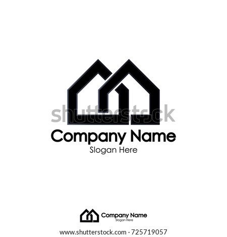 infinity link share house home real estate logo template. initial letter AA concept