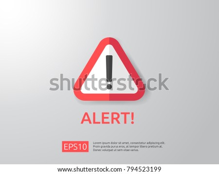 attention warning attacker alert sign with exclamation mark. beware alertness of internet danger symbol. shield line icon for VPN. Security protection Concept. vector illustration.