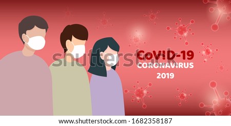 Coronavirus : CoVID elements banner, human use medical mask are to Protect from coronavirus. health and medical. Novel Coronavirus 2019. Pneumonia disease. CoVID-19 Virus outbreak spread.