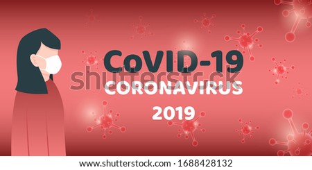 Coronavirus : CoVID elements banner, human use medical mask are to Protect from coronavirus. health and medical. Novel Coronavirus 2019. Pneumonia disease. CoVID-19 Virus outbreak spread.