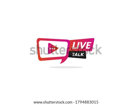 Live talk Logo. Element for broadcasting or online tv live streaming program. Video stream icons.