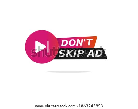 Don't skip ad button vector