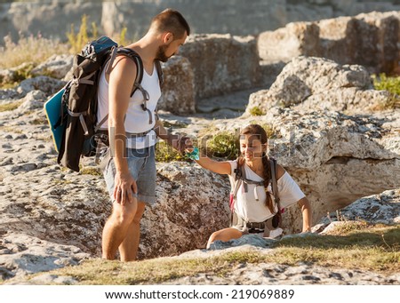 Travelling helps to get another tourist on mountain