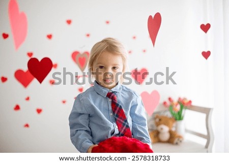 Similar – Image, Stock Photo Boy Hold Christmas Heart Decration