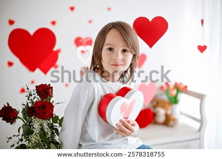 Similar – Image, Stock Photo Boy Hold Christmas Heart Decration