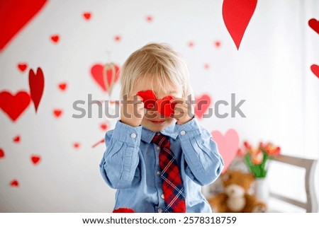 Similar – Image, Stock Photo Boy Hold Christmas Heart Decration