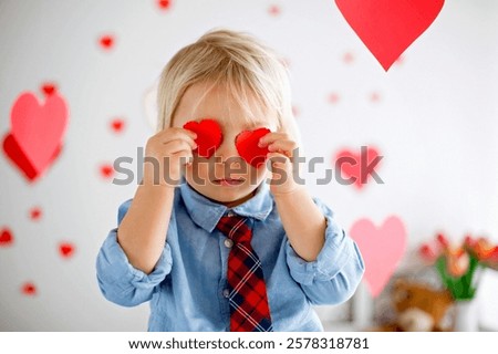 Similar – Image, Stock Photo Boy Hold Christmas Heart Decration