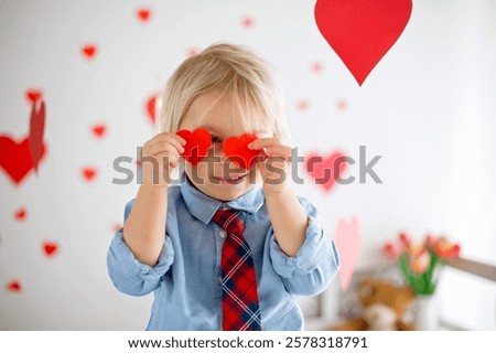 Similar – Image, Stock Photo Boy Hold Christmas Heart Decration