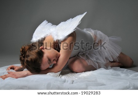 Beautiful girl of -Angel, falling off skies