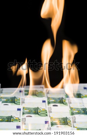 The money is set on fire