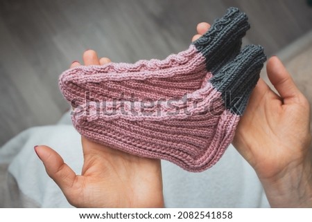 Image, Stock Photo handmade wollen socks