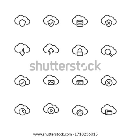 Cloud Computing Icon Set, Vector Illustration