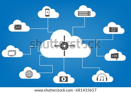 Cloud computing technology concept, vector illustration