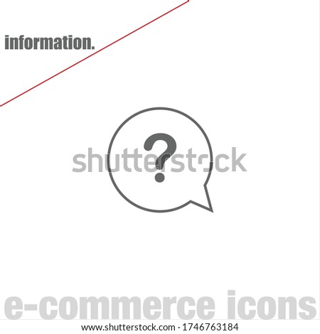 Thin line information buble vector with question mark on white background. Minimalist e-commerce icons. Simple web symbols. Editable stroke. Eps 10.