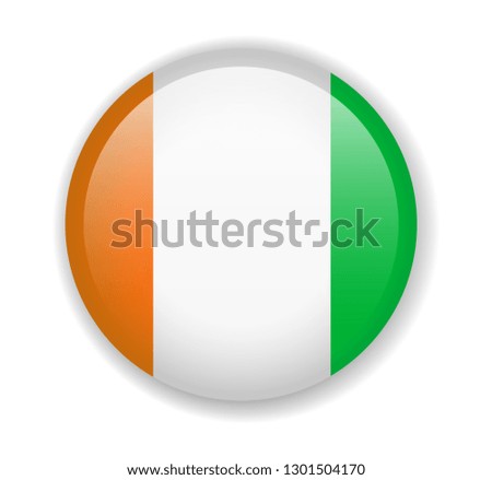 Cote dIvoire flag round bright icon vector Illustration