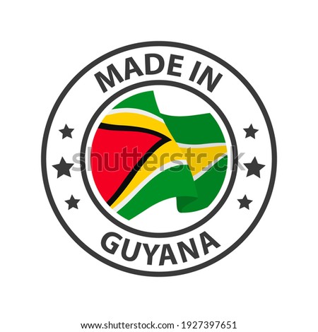 Made in Guyana icon. Stamp sticker. Vector illustration