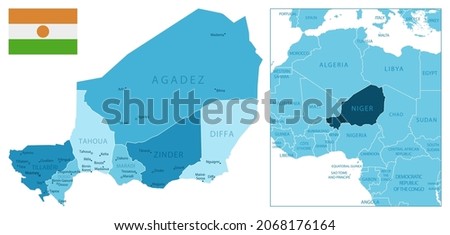 Niger - highly detailed blue map. Vector illustration