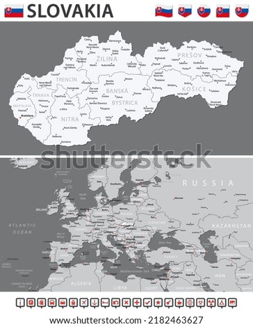 Slovakia Map - Vector Infographic Set. Vector illustration