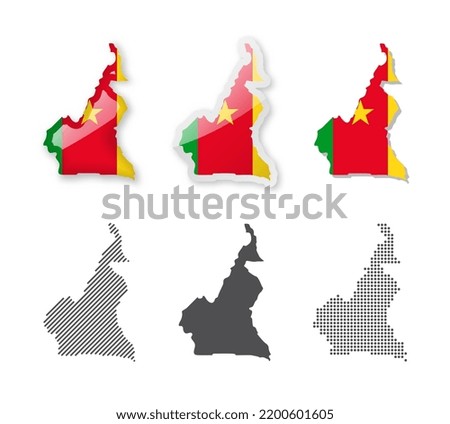 Cameroon - Maps Collection. Six maps of different designs. Set of vector illustrations