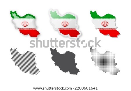 Iran - Maps Collection. Six maps of different designs. Set of vector illustrations