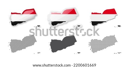 Yemen - Maps Collection. Six maps of different designs. Set of vector illustrations