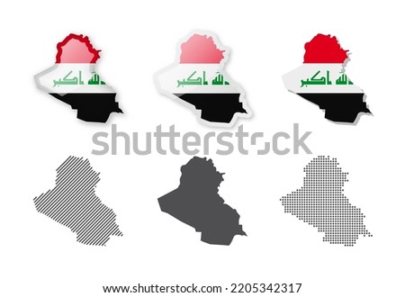 Iraq - Maps Collection. Six maps of different designs. Set of vector illustrations