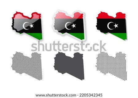 Libya - Maps Collection. Six maps of different designs. Set of vector illustrations