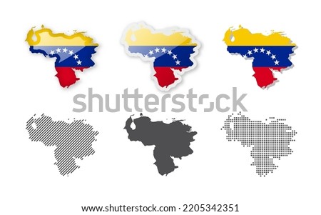 Venezuela - Maps Collection. Six maps of different designs. Set of vector illustrations