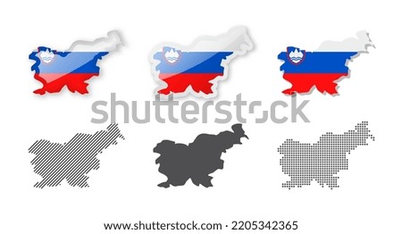 Slovenia - Maps Collection. Six maps of different designs. Set of vector illustrations