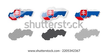 Slovakia - Maps Collection. Six maps of different designs. Set of vector illustrations