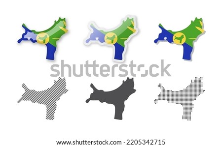 Christmas Island - Maps Collection. Six maps of different designs. Set of vector illustrations