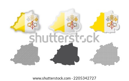 Vatican - Maps Collection. Six maps of different designs. Set of vector illustrations