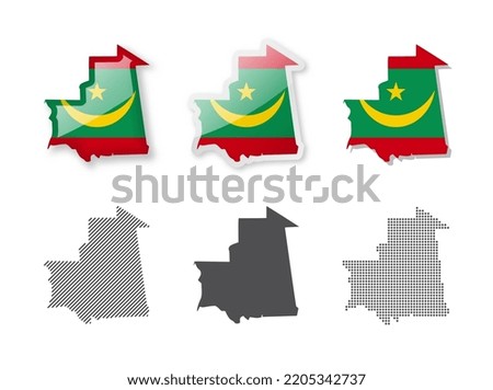 Mauritania - Maps Collection. Six maps of different designs. Set of vector illustrations