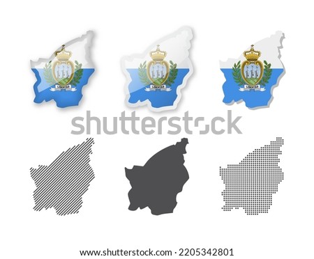 San Marino - Maps Collection. Six maps of different designs. Set of vector illustrations