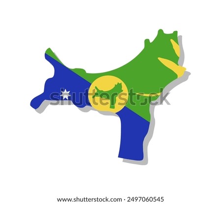 Christmas Island - Flag inscribed in the contour of the country. Vector illustration.