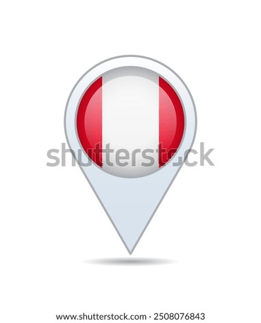 Peru - flag pin for map. Vector illustration.